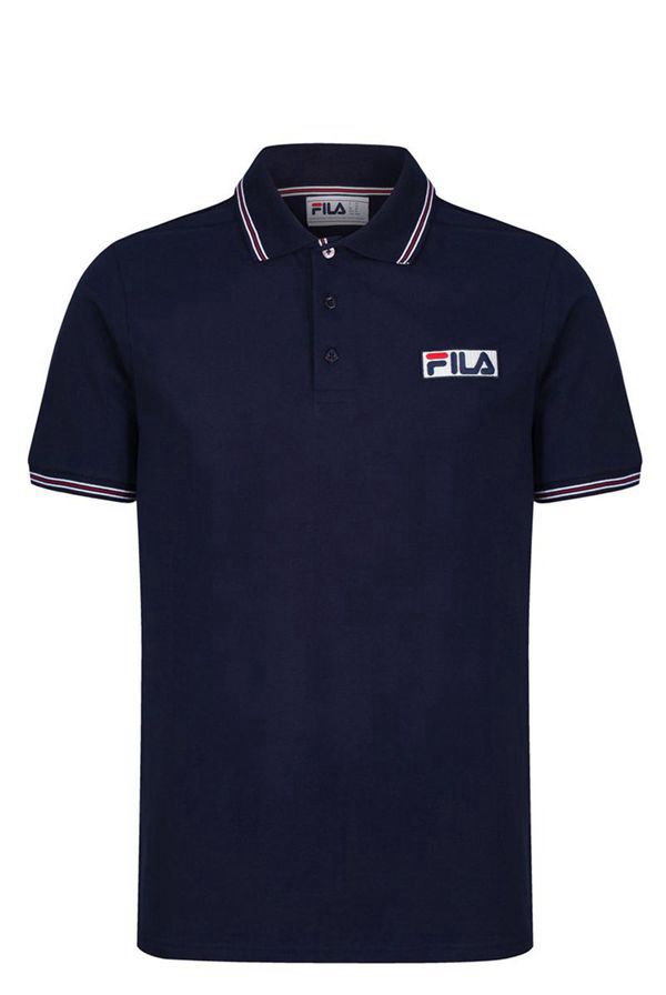 Camisas Polo Fila Homem Branco/Azul Marinho/Vermelhas - Fila Connell Portugal Lisboa,OSWQ-20891